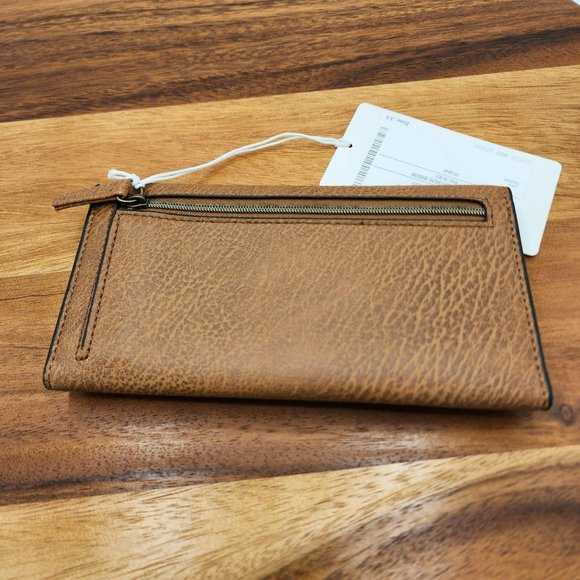 Marleylilly Wallet Brown Faux Leather TriFold Monogrammed AFP Snap Closure New - Picture 4 of 9